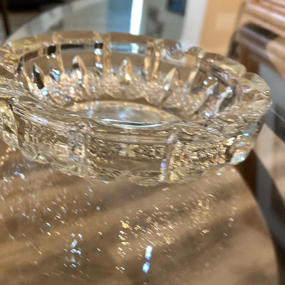 Vintage Round Crystal Ash Tray FBG Indonesia 4 1/2” - Picture 6 of 6